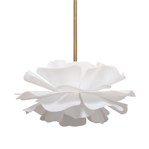 J&D Designs Co Zinnia 4-Light Acrylic Chandelier Small in White