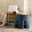 J&D Designs Co Falda Wicker / Rattan Seagrass Side Table Verdigris in Green