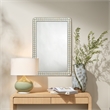 J&D Designs Co Penny Wood Rectangle Wall Mirror in Green