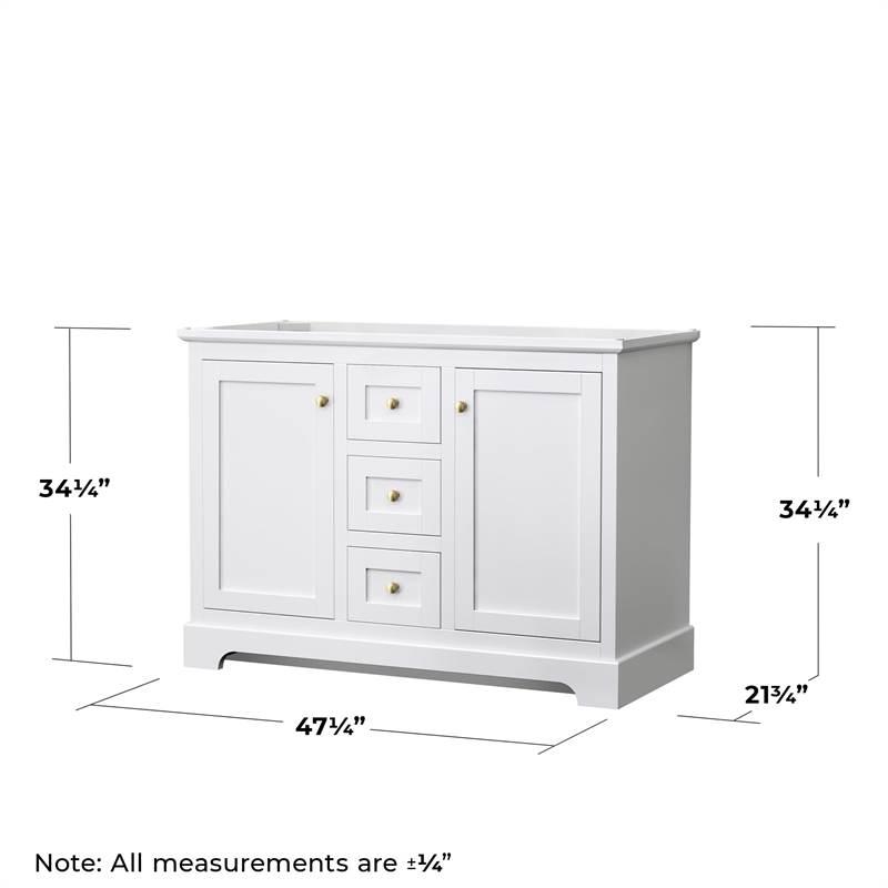 Wyndham Collection Wood Double Bathroom Vanity without Mirror in White