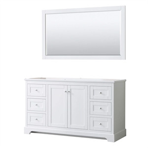 Wyndham Collection 60&quot No Sink Wood Single Bathroom Vanity in White/Chrome