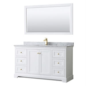 Wyndham Collection 60&quot Square Sink Wood Single Bathroom Vanity in White