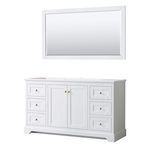 Wyndham Collection 60&quot Wood Single Bathroom Vanity with Mirror in White