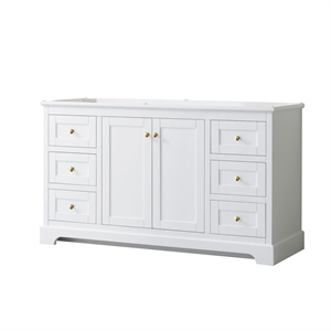 Wyndham Collection 60&quot Wood Single Bathroom Vanity without Mirror in White