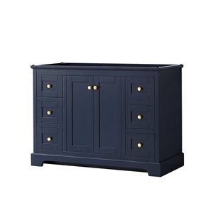 Wyndham Collection 48&quot Wood Single Bathroom Vanity without Mirror in Blue
