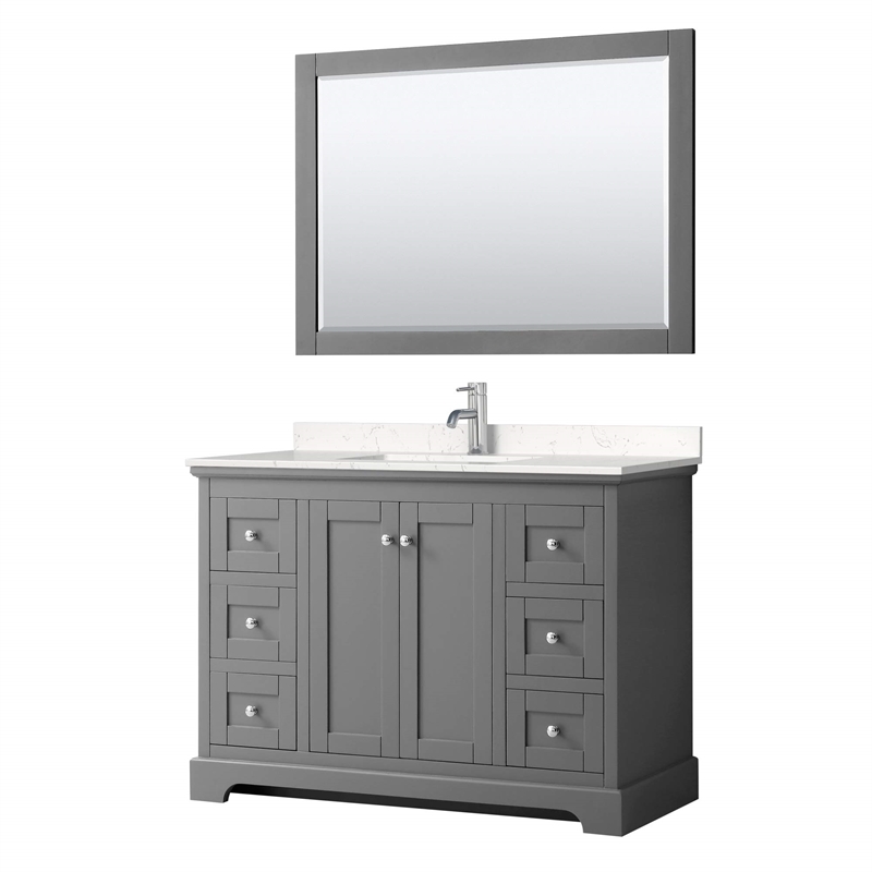 Wyndham Collection Light-Vein Wood Single Bathroom Vanity in Gray/Chrome