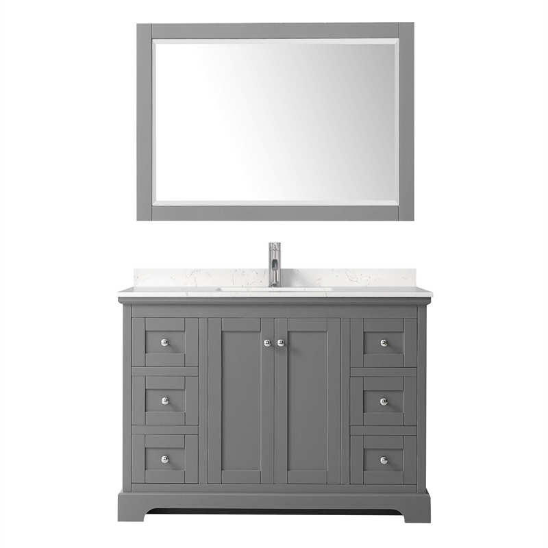 Wyndham Collection Light-Vein Wood Single Bathroom Vanity in Gray/Chrome