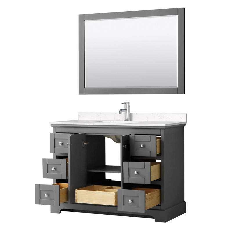 Wyndham Collection Light-Vein Wood Single Bathroom Vanity in Gray/Chrome
