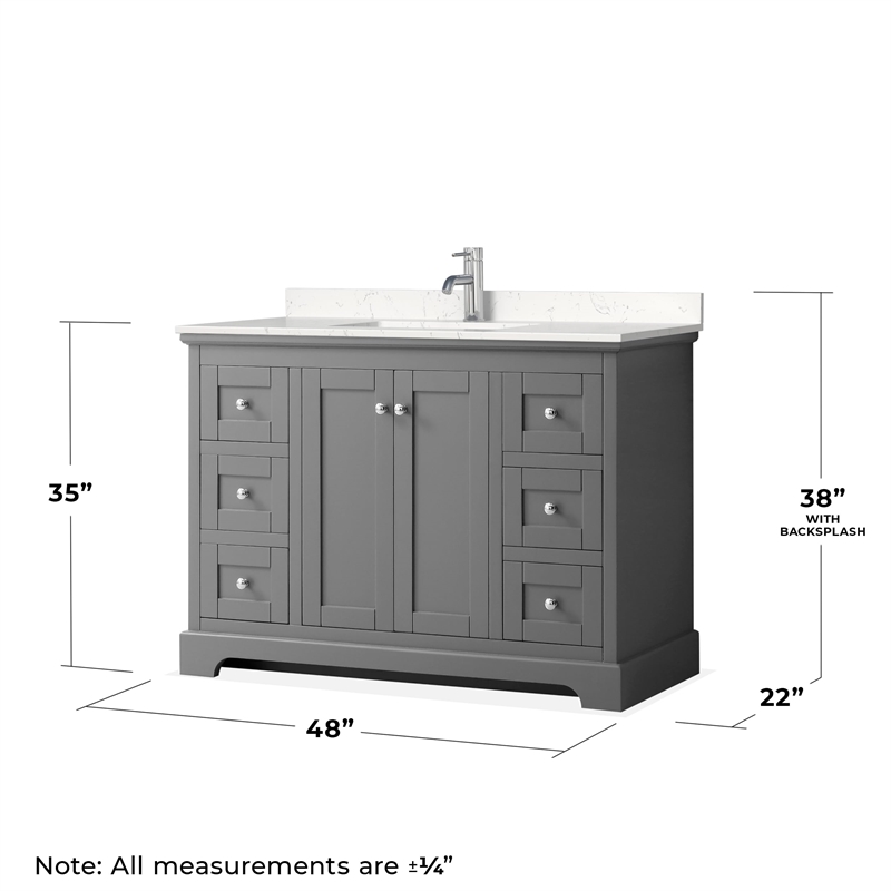Wyndham Collection Light-Vein Wood Single Bathroom Vanity in Gray/Chrome