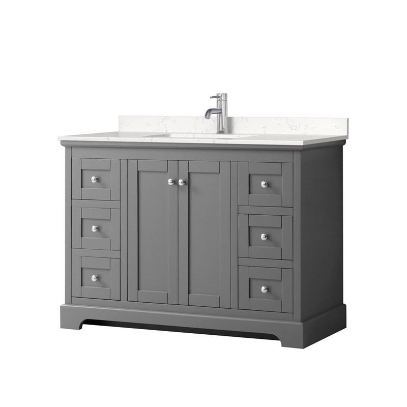 Wyndham Collection Light Vein Wood Single Bathroom Vanity in Gray/Chrome