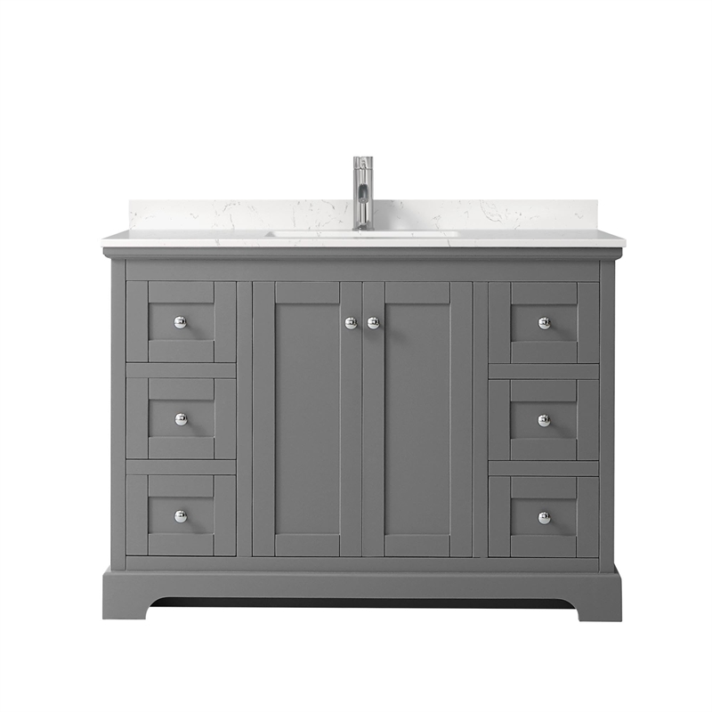 Wyndham Collection Light Vein Wood Single Bathroom Vanity in Gray/Chrome