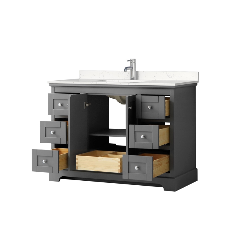 Wyndham Collection Light Vein Wood Single Bathroom Vanity in Gray/Chrome