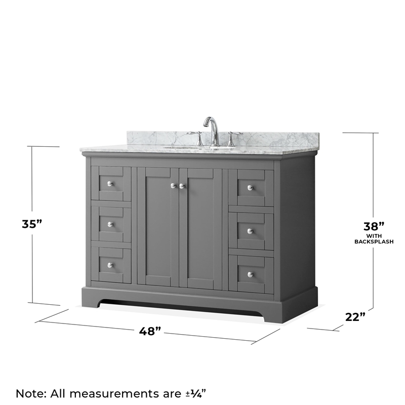 Wyndham Collection Oval-Sink Wood Single Bathroom Vanity in Gray/Chrome
