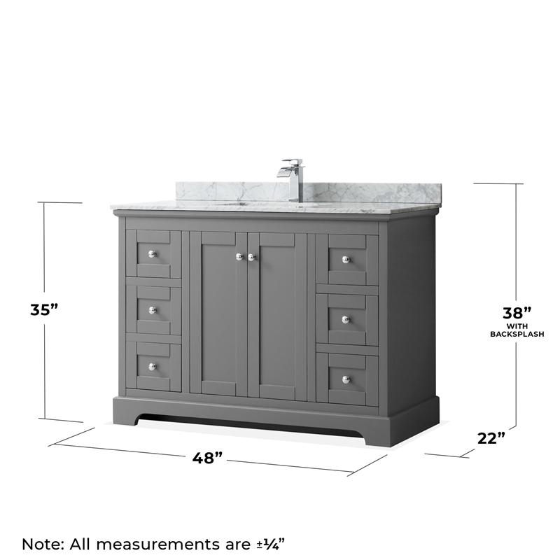 Wyndham Collection Square Sink Wood Single Bathroom Vanity in Gray/Chrome