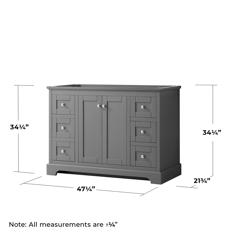 Wyndham Collection Wood Single Bathroom Vanity without Mirror in Dark Gray