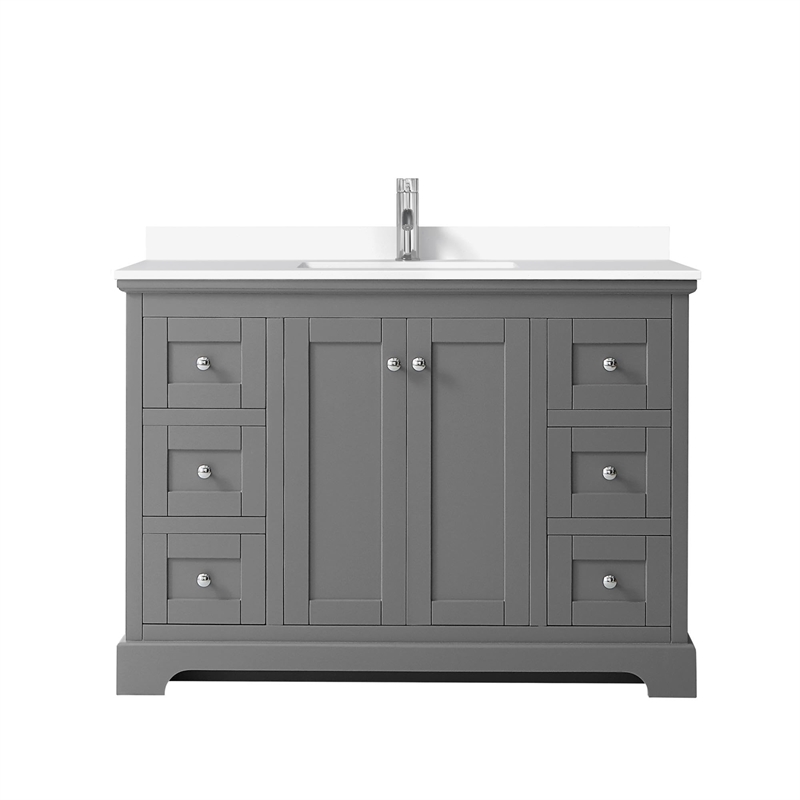 Wyndham Collection Wood Single Bathroom Vanity in Chrome/Dark Gray