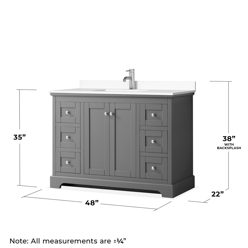 Wyndham Collection Wood Single Bathroom Vanity in Chrome/Dark Gray