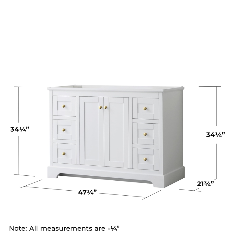 Wyndham Collection Wood Single Bathroom Vanity with Mirror in White/Gold