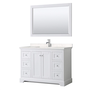 Wyndham Collection Light-Vein Wood Single Bathroom Vanity in White/Chrome