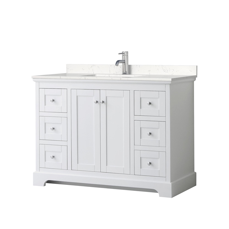 Wyndham Collection Light Vein Wood Single Bathroom Vanity in White/Chrome