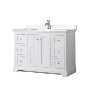 Wyndham Collection Light Vein Wood Single Bathroom Vanity in White/Chrome