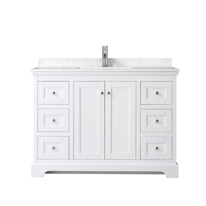Wyndham Collection Light Vein Wood Single Bathroom Vanity in White/Chrome
