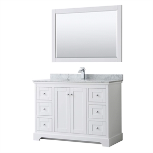 Wyndham Collection Square Sink Wood Single Bathroom Vanity in White/Chrome