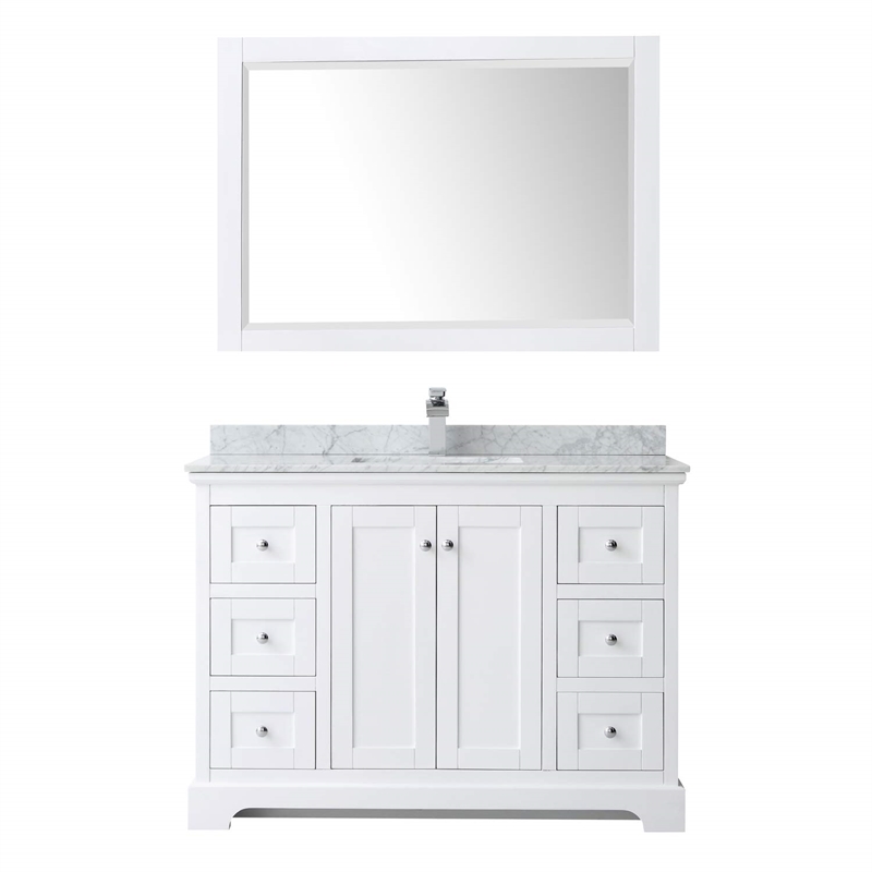Wyndham Collection Square Sink Wood Single Bathroom Vanity in White/Chrome