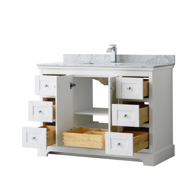 Wyndham Collection Square-Sink Wood Single Bathroom Vanity in White/Chrome