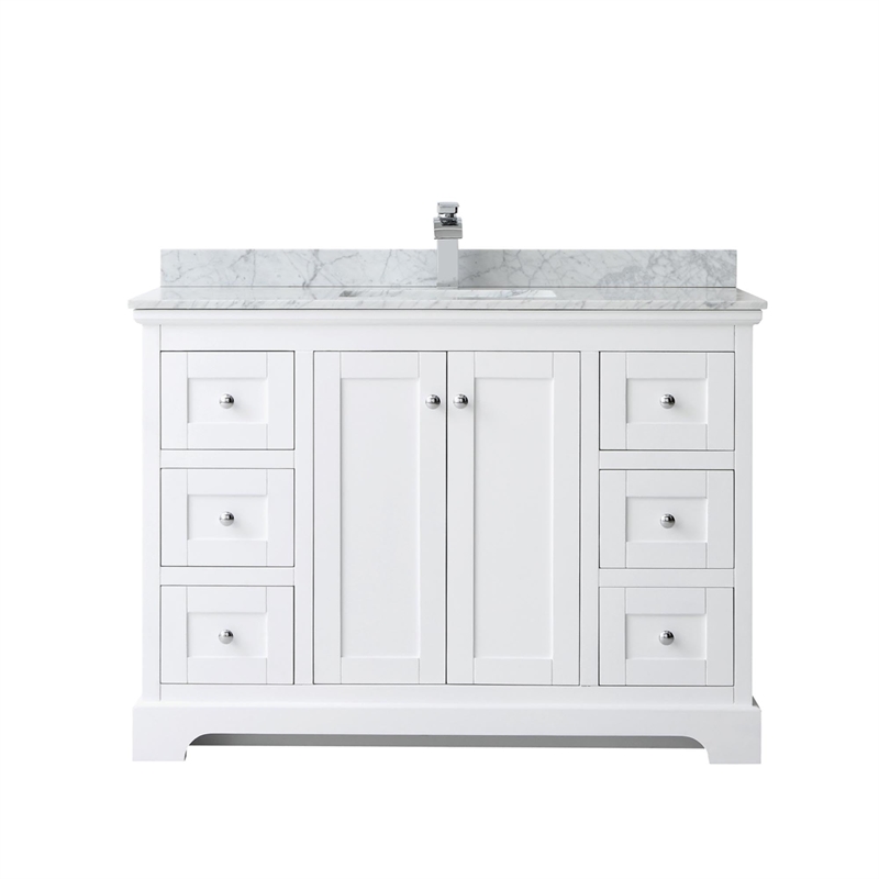 Wyndham Collection Square-Sink Wood Single Bathroom Vanity in White/Chrome