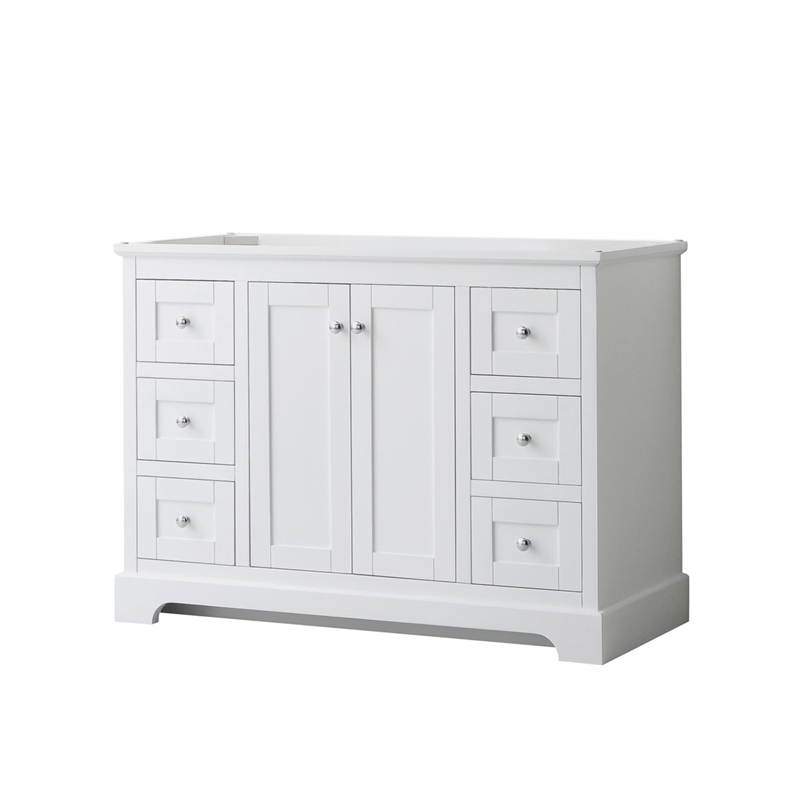 Wyndham Collection Wood Single Bathroom Vanity with No Mirror in White
