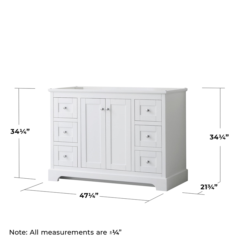 Wyndham Collection Wood Single Bathroom Vanity with No Mirror in White