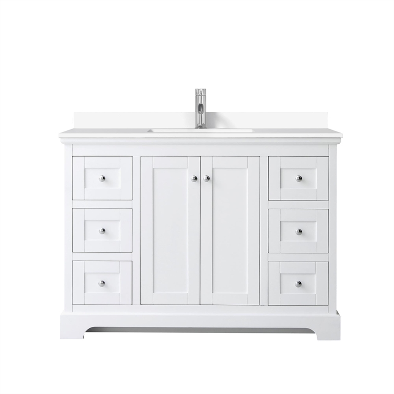 Wyndham Collection Wood Single Bathroom Vanity in Chrome/White