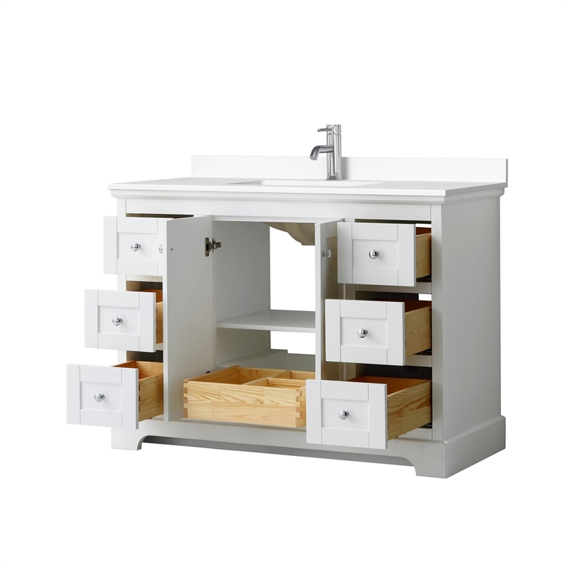 Wyndham Collection Wood Single Bathroom Vanity in Chrome/White