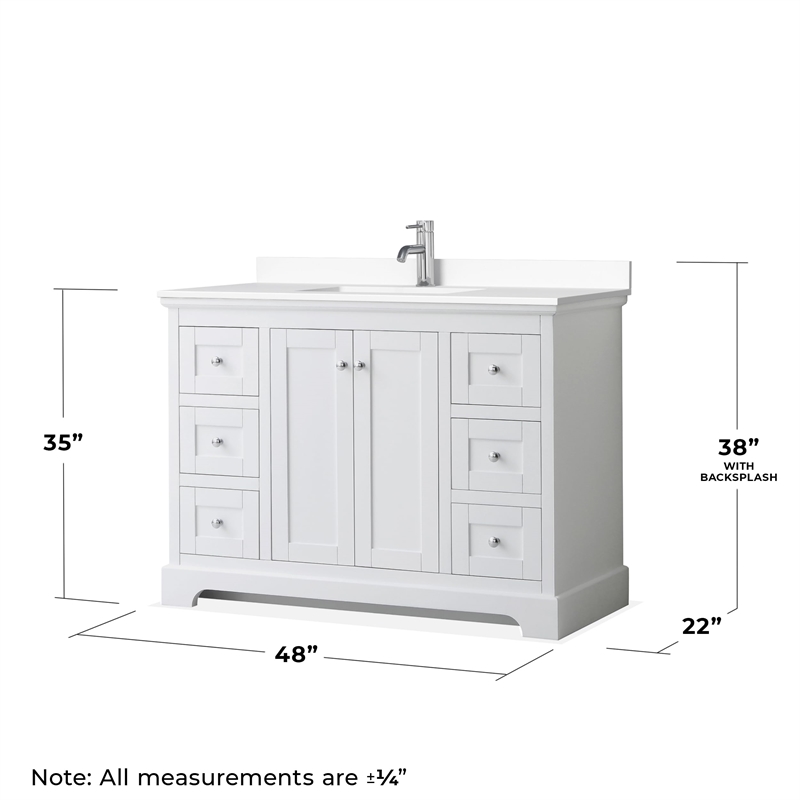 Wyndham Collection Wood Single Bathroom Vanity in Chrome/White