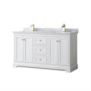Wyndham Collection 60&quot Square-Sink Wood Double Bathroom Vanity in White
