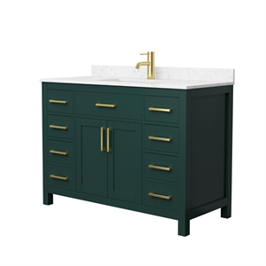 Wyndham Collection Beckett 48&quot Wood Single Bathroom Vanity in Green/Gold