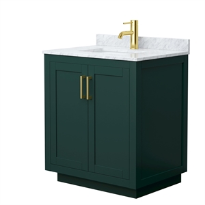 Wyndham Collection Miranda 30&quot Wood Single Bathroom Vanity - Gold/Green