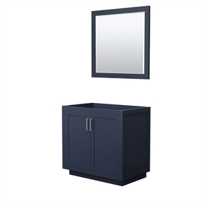 Wyndham Collection Miranda 36&quot Wood Single Bathroom Vanity in Blue/Nickel Trim