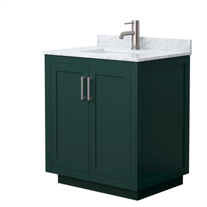 Wyndham Collection Miranda 30&quot No Mirror Wood Single Bathroom Vanity in Green