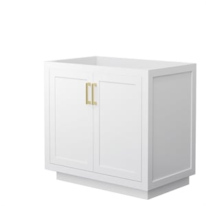 Wyndham Collection Miranda 36&quot No-Sink Wood Single Bathroom Vanity in White/Gold