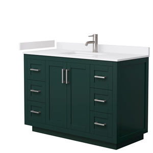 Wyndham Collection Miranda 48&quot Wood Single Bathroom Vanity in Brush Nickel/Green