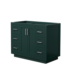 Wyndham Collection Miranda 42&quot Wood Single Bathroom Vanity in Nickel/Green