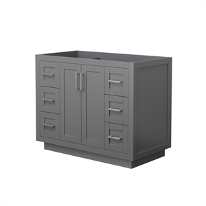 Wyndham Collection Miranda 42&quot Wood Single Bathroom Vanity in Nickel Trim/Gray