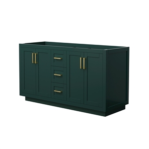 Wyndham Collection Miranda 60&quot No-Sink Wood Double Bathroom Vanity in Green/Gold