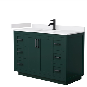 Wyndham Collection Miranda 48&quot Wood Single Bathroom Vanity in Black/Green