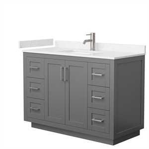Wyndham Collection Miranda 48&quot Wood Single Bathroom Vanity in Nickel Trim/Gray