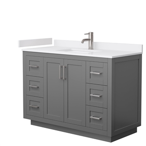 Wyndham Collection Miranda 48&quot Wood Single Bathroom Vanity in Gray/Nickel