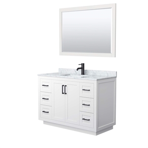 Wyndham Collection Miranda 48&quot Plywood Single Bathroom Vanity in White/Black