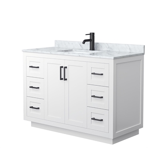 Wyndham Collection Miranda 48&quot Plywood Single Bathroom Vanity in Black/White
